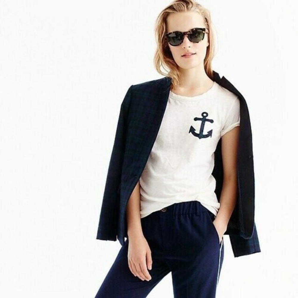 NWT J CREW NAUTICAL ANCHOR T SHIRT SIZE XS